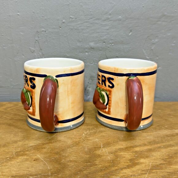 Hot Peppers Ceramic Coffee Cup / Mug Set of 2 by Houston Harvest Gifts - Picture 2 of 7